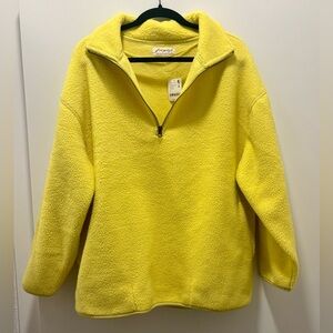 Free People Yellow Half-Zip Fleece